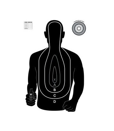 Blanco de tiro policial, defensivo y sniper. Silueta 50x70cm. 50 Unidades