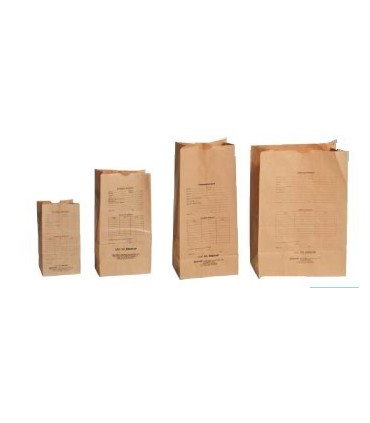 Bolsa papel pre-impresa para evidencias medianas 355x170x740mm 50Uds