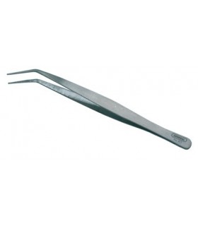 Precision Nickel Plated Tweezers with Curved Tip 16.5cm