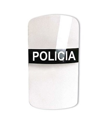 Rótulo Policía negro con letras blancas para escudos anti-disturbios