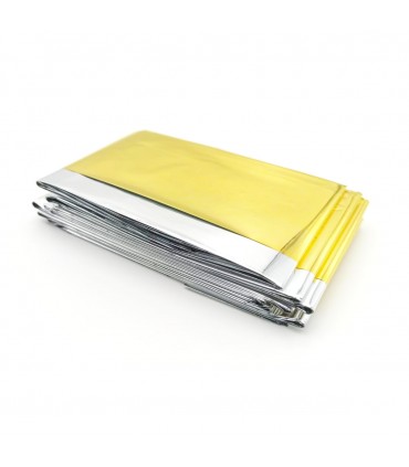 Manta isotérmica PLATEADA/DORADA de 160X210cm