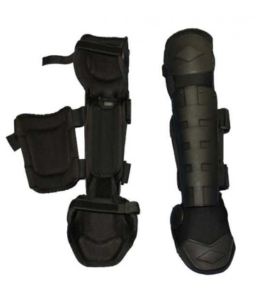 Knee + Shin + Upper foot rigid protectors with interior padding (1 pair)