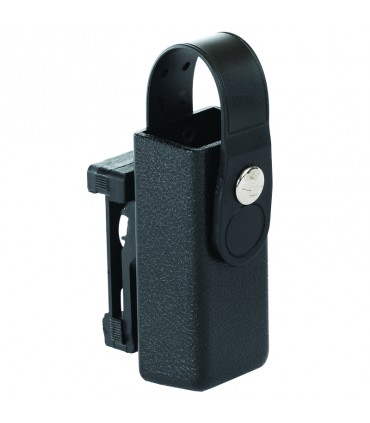 Polymer rotary magazine holster with retention