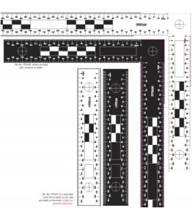 Testigo métrico escuadra y recto para foto-referencia 150x300mm