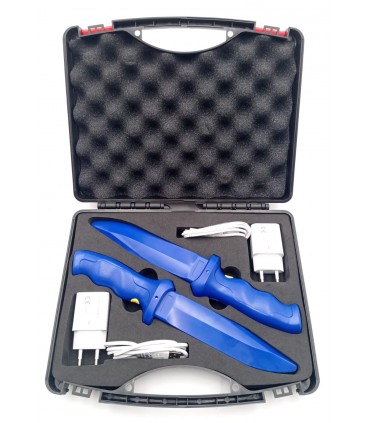 Kit of 2 BlueKnife Electric Knives for Training. Rechargeable.