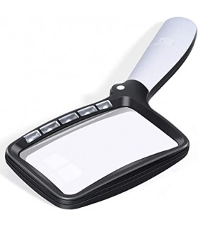 Lupa de huellas rectangular con iluminador