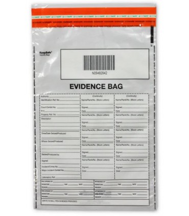 Pre-printed plastic medium bag + self-sealing evidence 25x42cm
