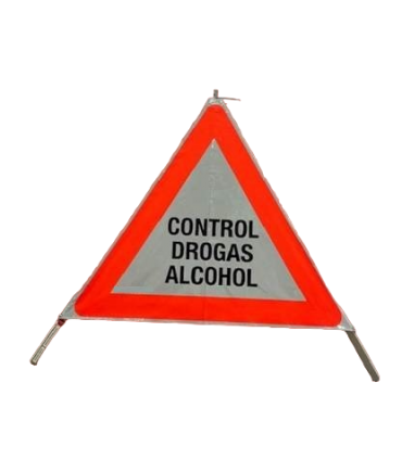 SEÑAL de TRÁFICO TRIANGULAR 70cm. PLEGABLE. COMBO CONTROL POLICIAL