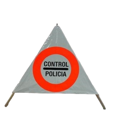 SEÑAL de TRÁFICO TRIANGULAR 70cm. PLEGABLE. COMBO CONTROL POLICIAL