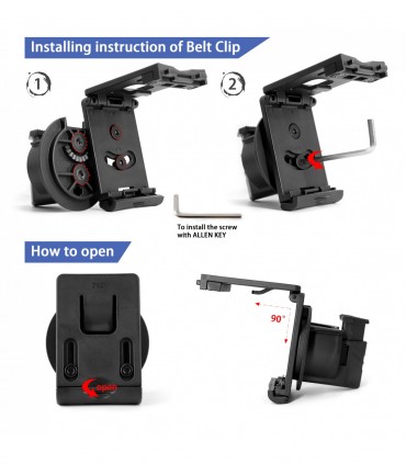 Quick-release Handcuff Holder with adjustable belt clip