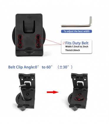 Quick-release Handcuff Holder with adjustable belt clip