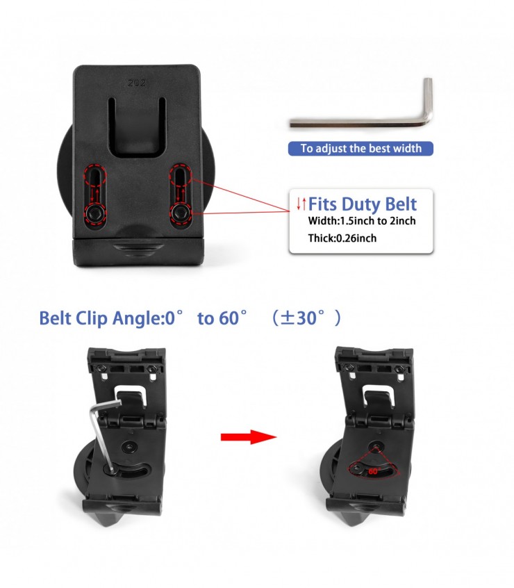 Quickrelease Handcuff Holder with adjustable belt clip Nidec