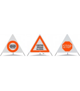FOLDABLE TRIANGLULAR TRAFFIC SIGNAL. COMO CONTROL POLICIAL