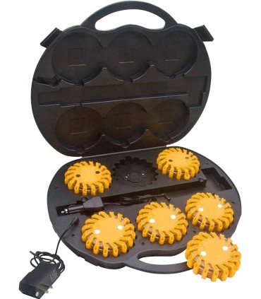 Synchronizable LED Road Flares - Rechargeable Case Pack of 6