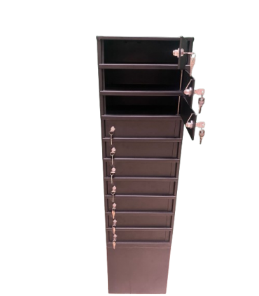 Police safe box for 10 handguns with individual key