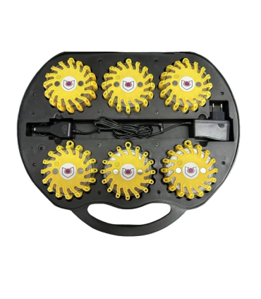 Synchronizable LED Road Flares - Rechargeable Case Pack of 6
