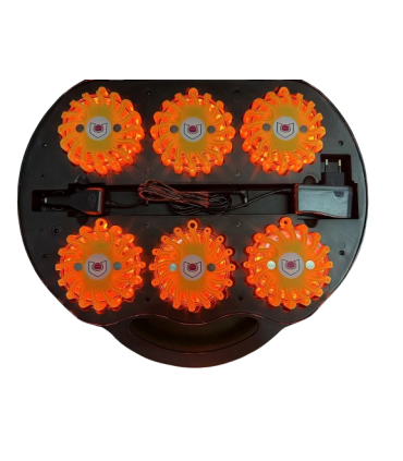 Synchronizable LED Road Flares - Rechargeable Case Pack of 6