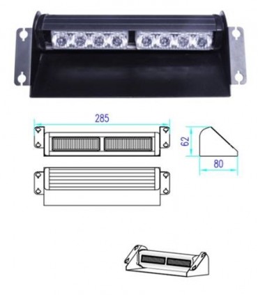Blue/Red LED Strobe Flash Light for Police Vehicles