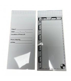 Fingerprint lifter 5x11,5cm w/ metric scale. WHITE. 25uts Pack