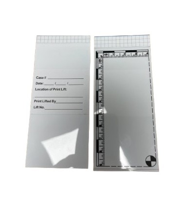 Fingerprint lifter 5x11,5cm w/ metric scale. WHITE. 25uts Pack