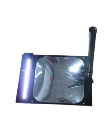 CONVEX TROLLEY INSPECTION MIRROR with INTEGRATED LIGHT