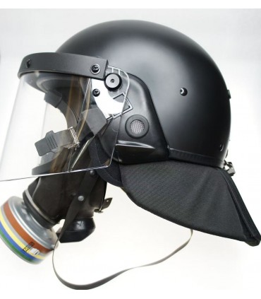 Antiriot Helmet with side sockets for gas mask