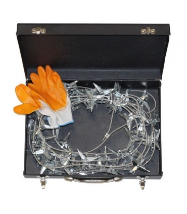 CADENA de 68 TETRÁPODOS punzantes para CONTROL POLICIAL con caja metálica (5m)