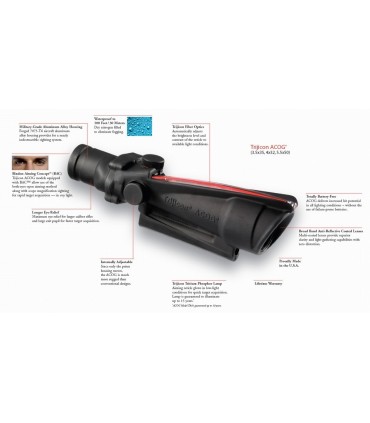 Visor TRIJICON ACOG 3,5x35 ilum dual ret.chevron roja Cal. 223
